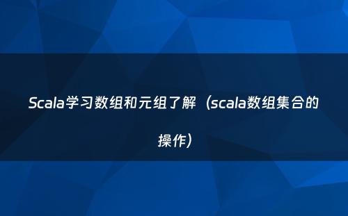 Scala学习数组和元组了解（scala数组集合的操作）