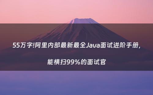 55万字!阿里内部最新最全Java面试进阶手册，能横扫99%的面试官