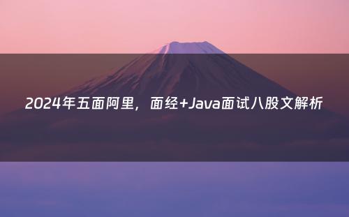 2024年五面阿里，面经+Java面试八股文解析