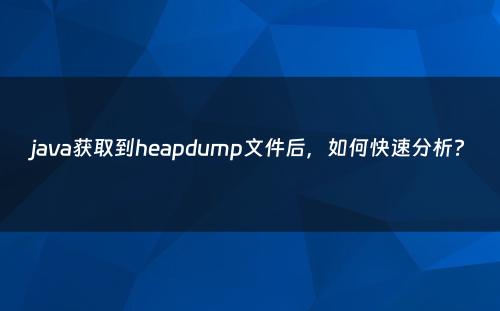 java获取到heapdump文件后，如何快速分析?
