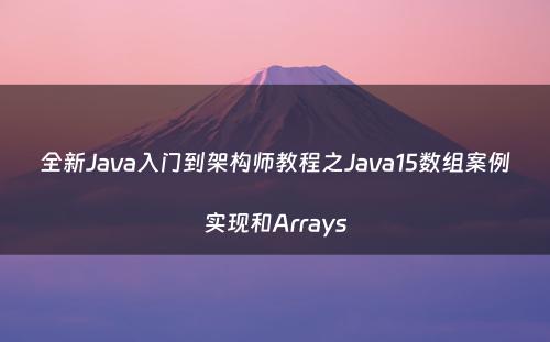 全新Java入门到架构师教程之Java15数组案例实现和Arrays