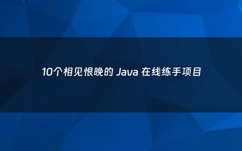 10个相见恨晚的 Java 在线练手项目