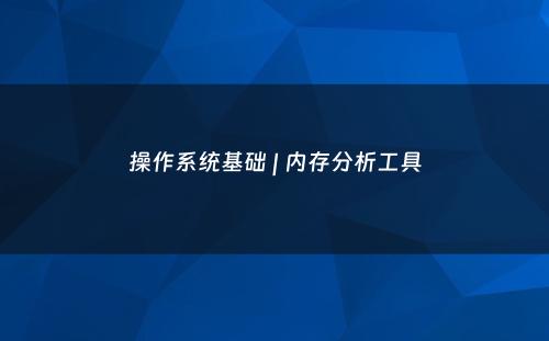 操作系统基础 | 内存分析工具