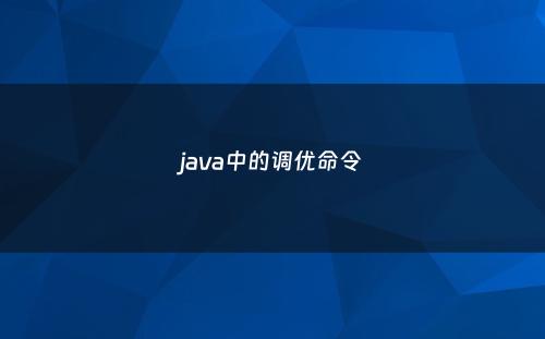 java中的调优命令
