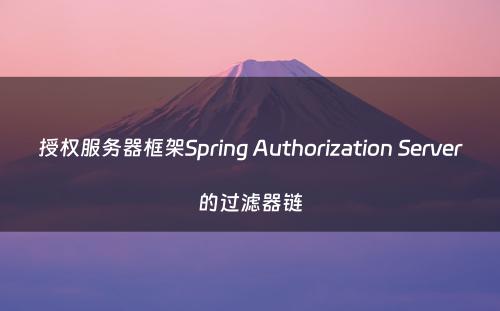 授权服务器框架Spring Authorization Server的过滤器链