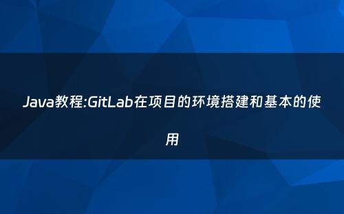 Java教程:GitLab在项目的环境搭建和基本的使用