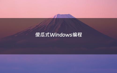 傻瓜式Windows编程