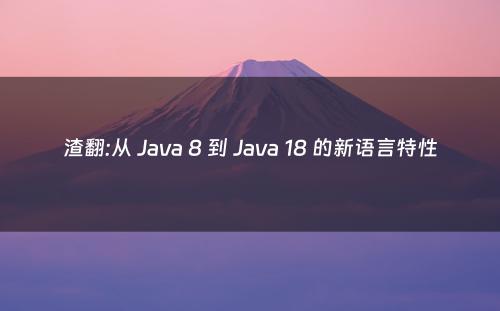 渣翻:从 Java 8 到 Java 18 的新语言特性