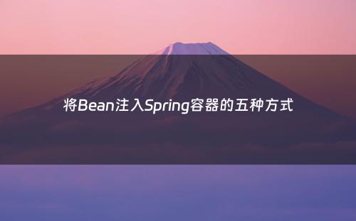 将Bean注入Spring容器的五种方式