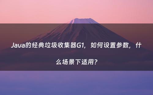 Java的经典垃圾收集器G1，如何设置参数，什么场景下适用?