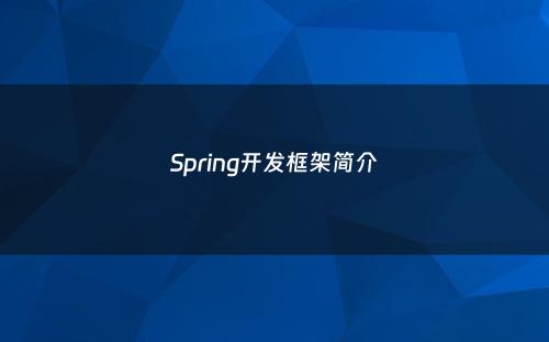 Spring开发框架简介