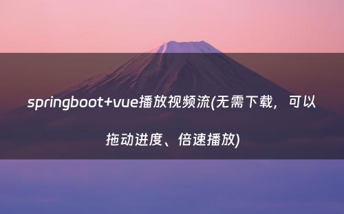 springboot+vue播放视频流(无需下载，可以拖动进度、倍速播放)