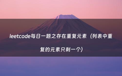 leetcode每日一题之存在重复元素（列表中重复的元素只剩一个）