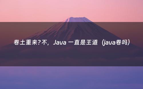 卷土重来?不，Java 一直是王道（java卷吗）