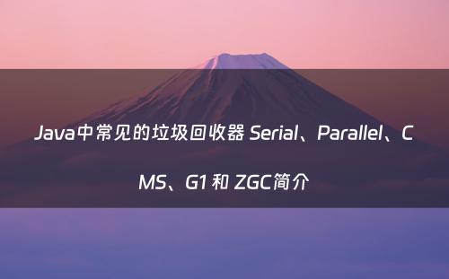 Java中常见的垃圾回收器 Serial、Parallel、CMS、G1 和 ZGC简介