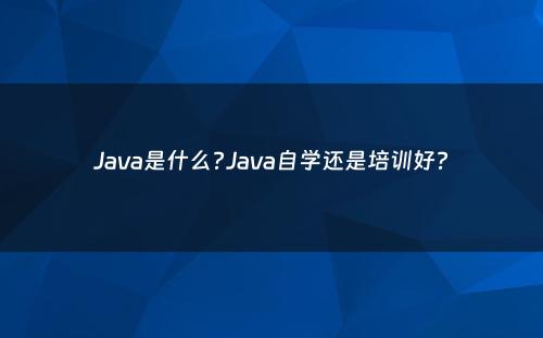 Java是什么?Java自学还是培训好?