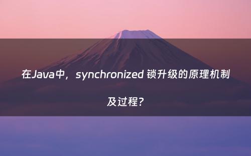 在Java中，synchronized 锁升级的原理机制及过程?