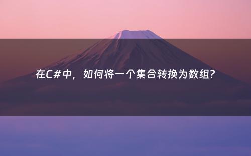 在C#中，如何将一个集合转换为数组?