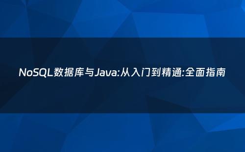 NoSQL数据库与Java:从入门到精通:全面指南