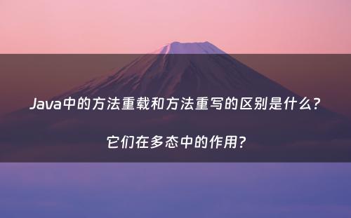 Java中的方法重载和方法重写的区别是什么?它们在多态中的作用?
