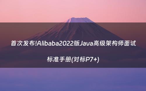 首次发布!Alibaba2022版Java高级架构师面试标准手册(对标P7+)