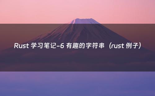 Rust 学习笔记-6 有趣的字符串（rust 例子）