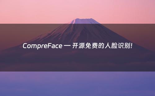 CompreFace — 开源免费的人脸识别!