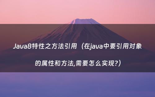 Java8特性之方法引用（在java中要引用对象的属性和方法,需要怎么实现?）