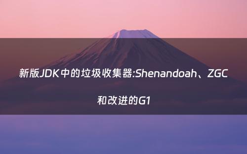 新版JDK中的垃圾收集器:Shenandoah、ZGC和改进的G1