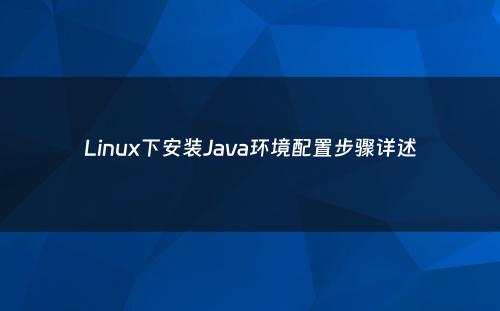 Linux下安装Java环境配置步骤详述