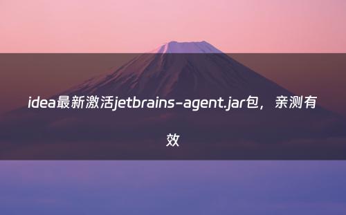 idea最新激活jetbrains-agent.jar包，亲测有效