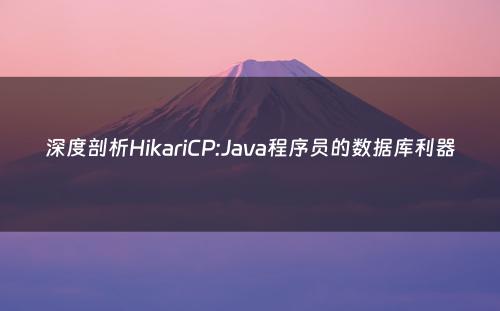深度剖析HikariCP:Java程序员的数据库利器