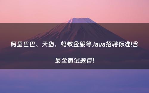 阿里巴巴、天猫、蚂蚁金服等Java招聘标准!含最全面试题目!