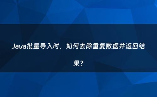 Java批量导入时，如何去除重复数据并返回结果?