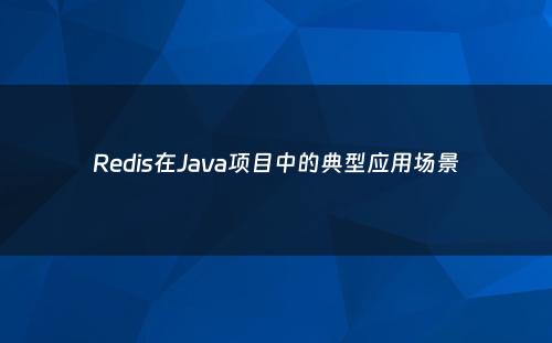 Redis在Java项目中的典型应用场景