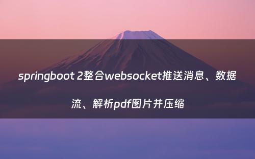 springboot 2整合websocket推送消息、数据流、解析pdf图片并压缩