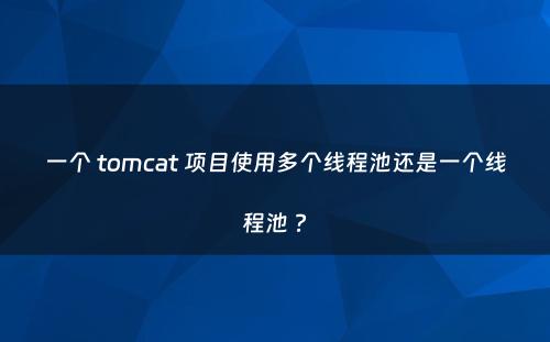 一个 tomcat 项目使用多个线程池还是一个线程池 ?