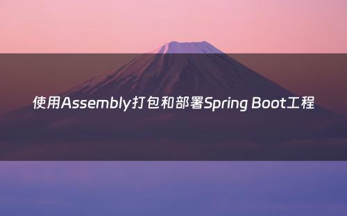 使用Assembly打包和部署Spring Boot工程