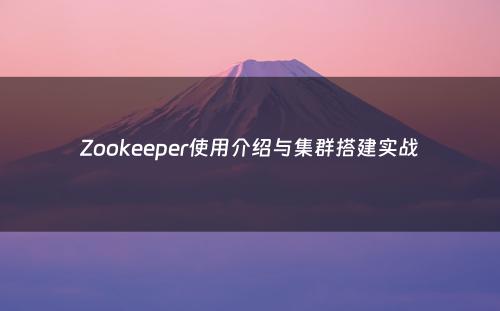 Zookeeper使用介绍与集群搭建实战