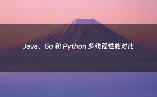 Java、Go 和 Python 多线程性能对比