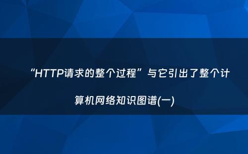 “HTTP请求的整个过程”与它引出了整个计算机网络知识图谱(一)