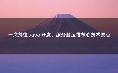 一文搞懂 Java 开发、服务器运维核心技术要点