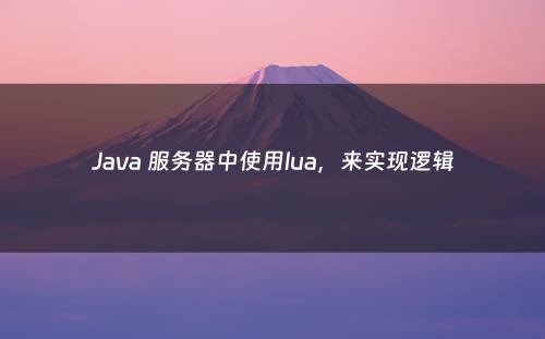 Java 服务器中使用lua，来实现逻辑