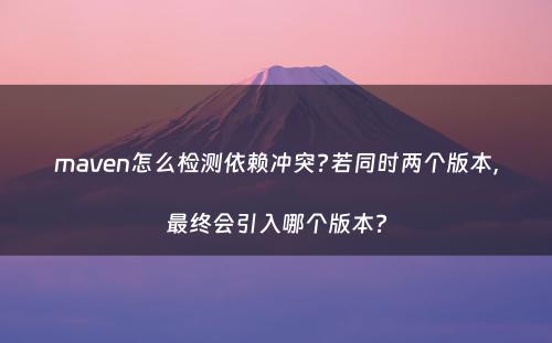 maven怎么检测依赖冲突?若同时两个版本，最终会引入哪个版本?