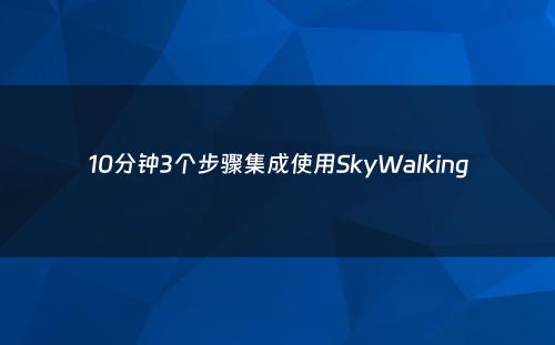10分钟3个步骤集成使用SkyWalking