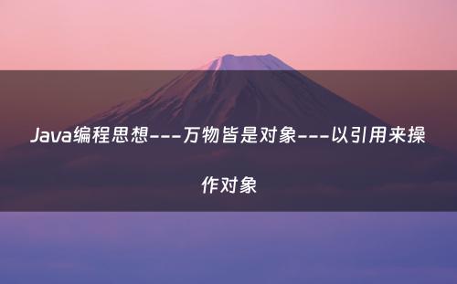 Java编程思想---万物皆是对象---以引用来操作对象