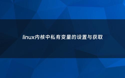 linux内核中私有变量的设置与获取