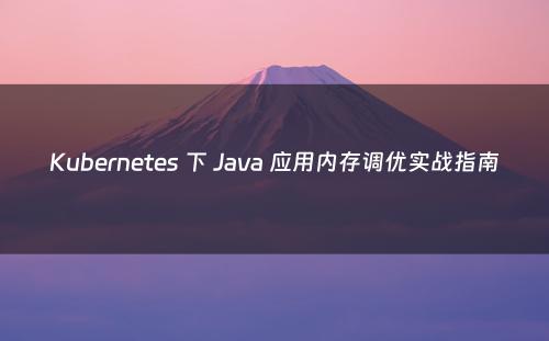 Kubernetes 下 Java 应用内存调优实战指南