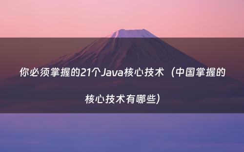 你必须掌握的21个Java核心技术（中国掌握的核心技术有哪些）