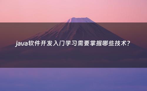 java软件开发入门学习需要掌握哪些技术?